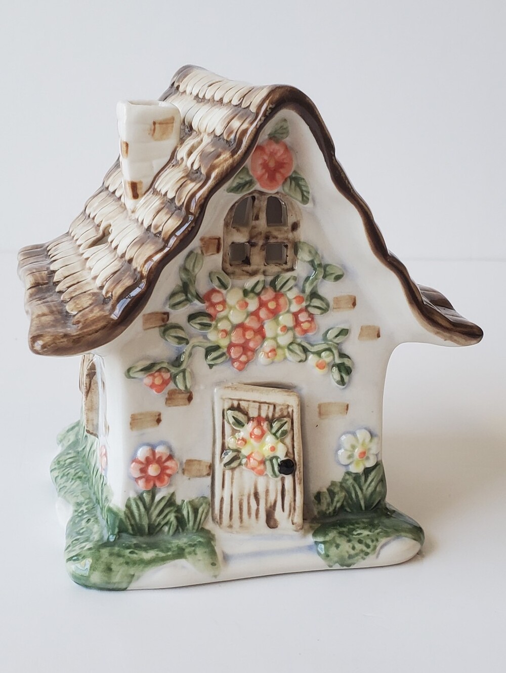 VTG International Silver Co Ceramic Cottage Tea Light Holder Legacy Candle Villa